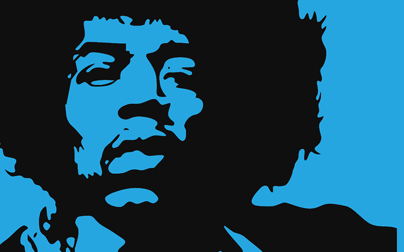 Un ritratto di Jimi Hendrix